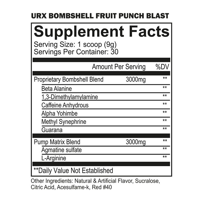 URX Bombshell Pre-Workout Booster 270g