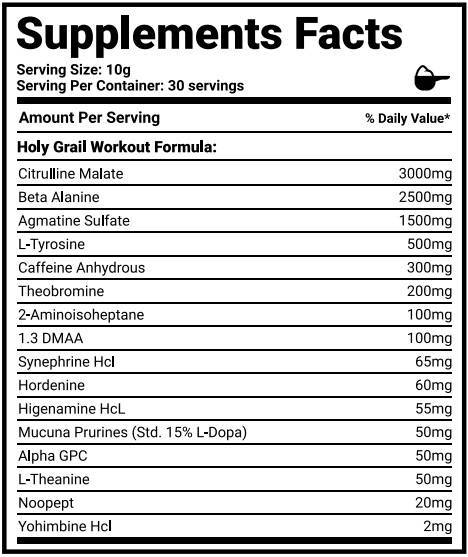 Holy Grail Pre - Workout DMAA 300g